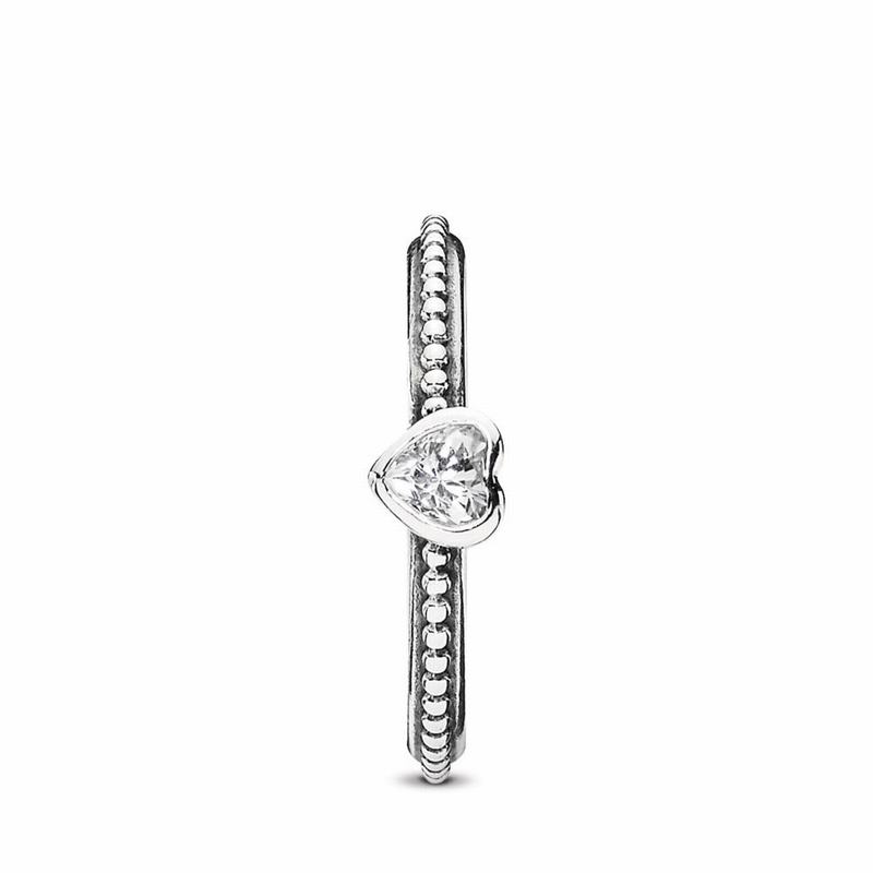 Pandora One Love Stackable Ring - Sterling Silver/Cubic Zirconia - Canada | CE1337EW